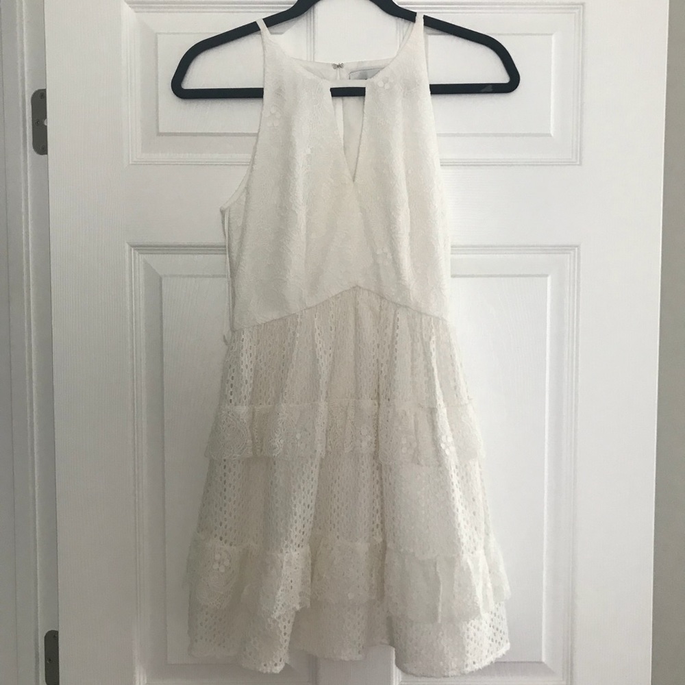 Adelyn Rae White Ruffle Dress XS worn once - Picture 3 of 3